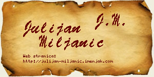Julijan Miljanić vizit kartica